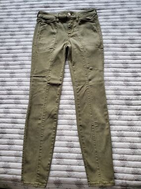 White House Black Market Olive Skinny Utility Jeans for Women